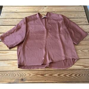 The Reset R Label Silky V Neck Blouse Size Medium Women’s Mauve